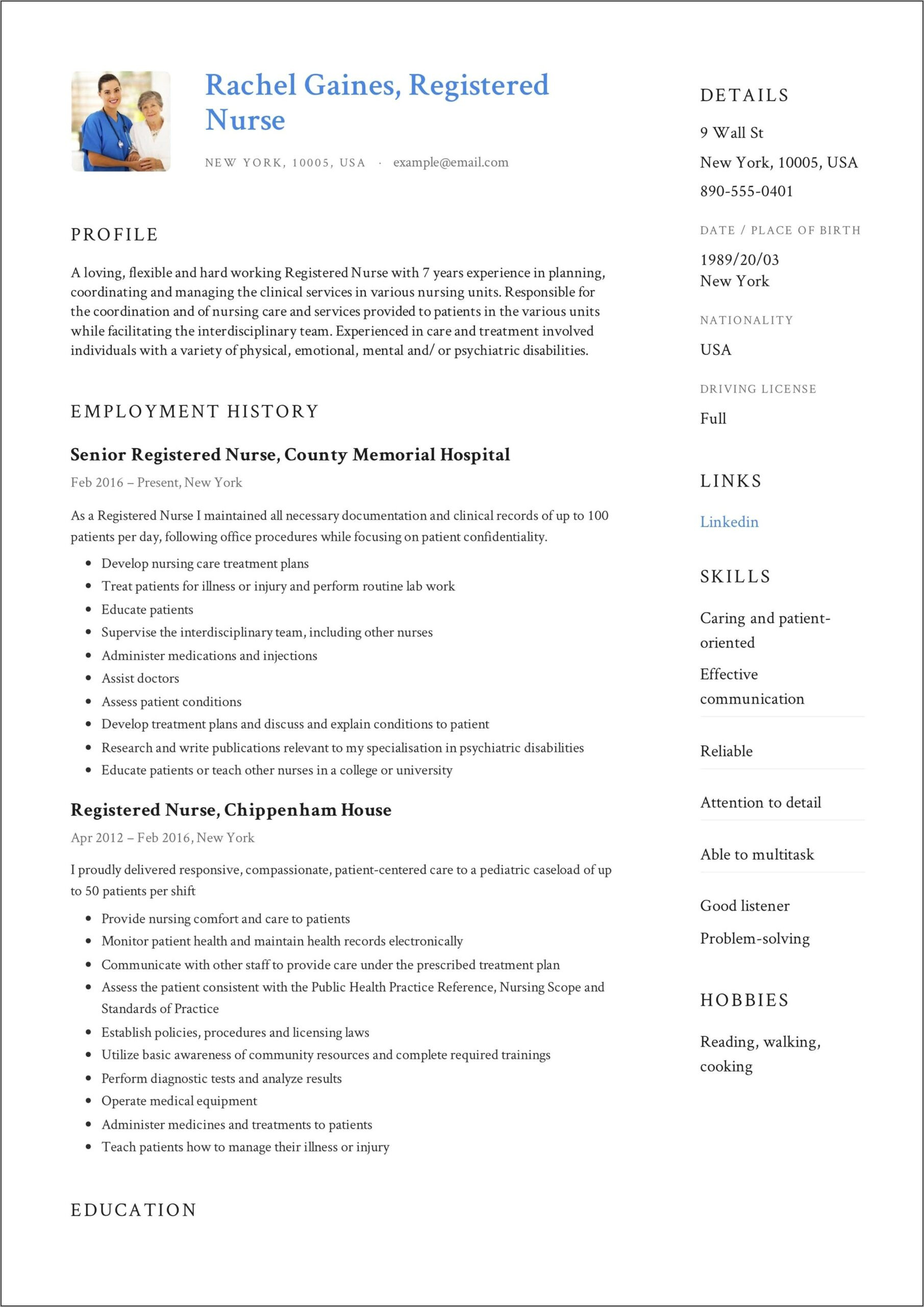 Entry Level Nursing assistant Resume Sample Sample Resume Registered Nurse Entry Level