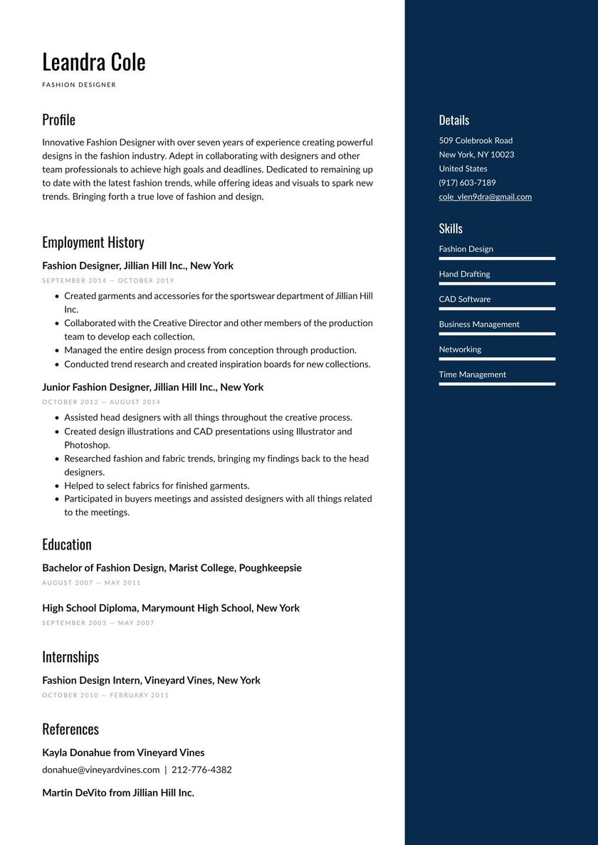 Fashion Designer Resume Samples for Freshers Fashion Designer Resume Examples & Writing Tips 2021 (free Guide)