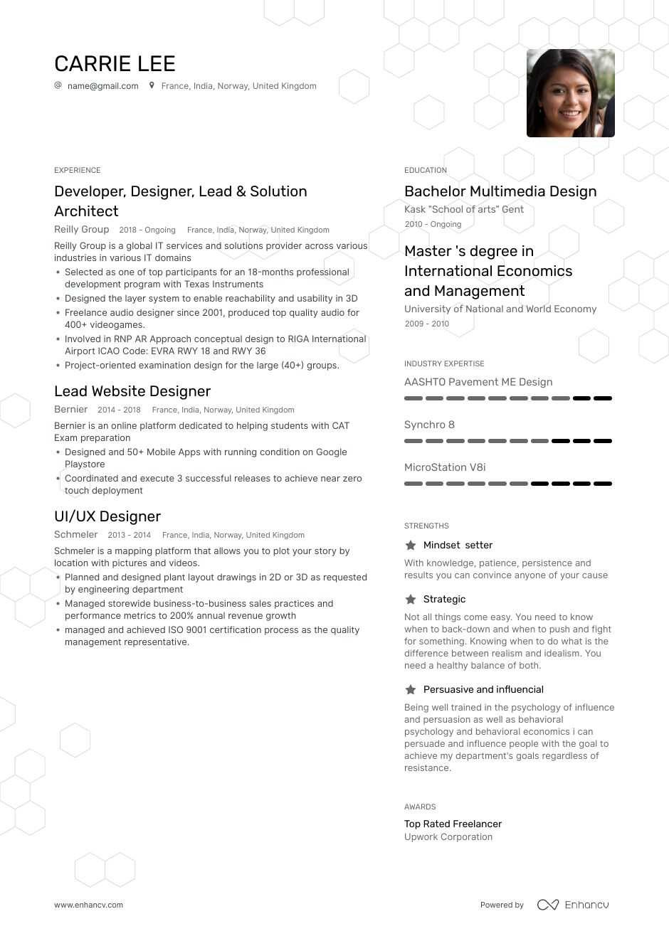 Graphic Designer Resume Sample for Fresher top Graphic Designer Resume Examples & Samples for 2021 Enhancv.com