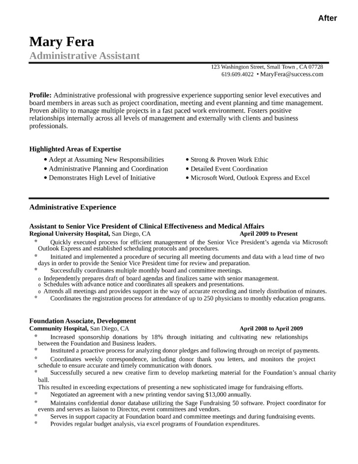 Sample Chronological Resume for Administrative assistant Chronological Administrative assistant Resume Template