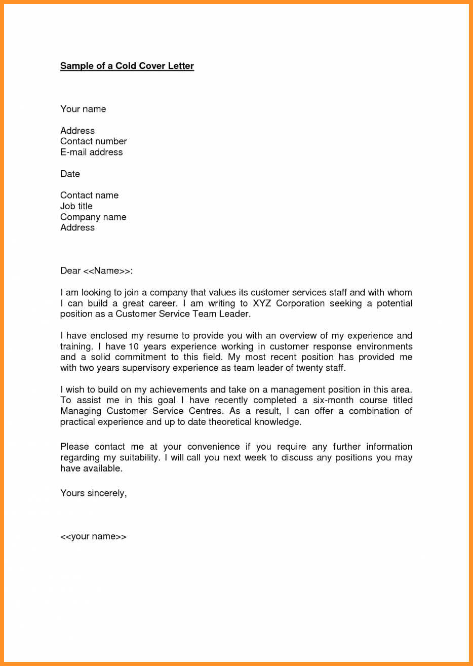 Sample Cold Contact Cover Letter for Resume 14 15 Cold Call Cover Letter Sample southbeachcafesf