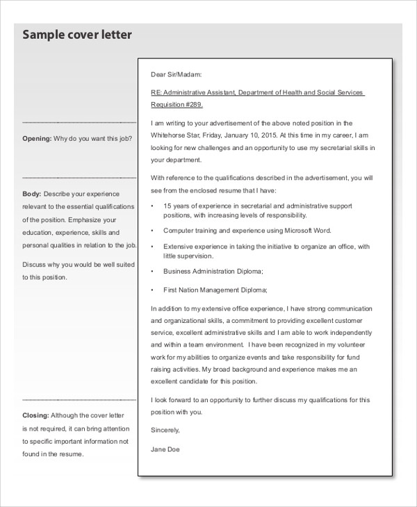 Sample Cover Letter and Resume In One Document Free 6 Sample Resume Cover Letter formats In Pdf