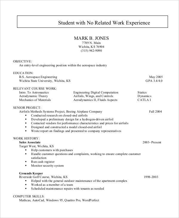 Sample Objectives for Resumes with No Job Experience 44 Sample Resume Templates