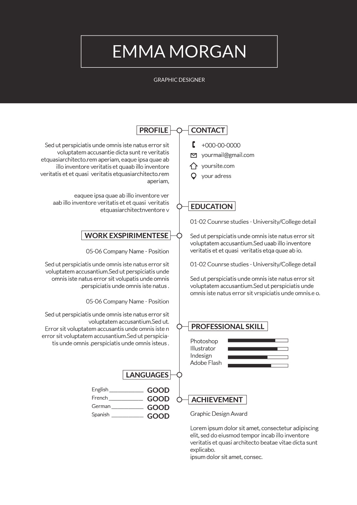 Sample Of A Professional Resume for Free Simple Professional Resume Template Cv Template On Behance