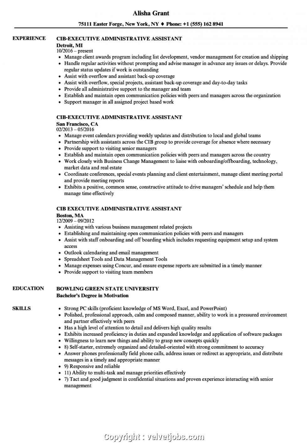 Sample Of Executive Administrative assistant Resume Professional Executive Administrative assistant Resume