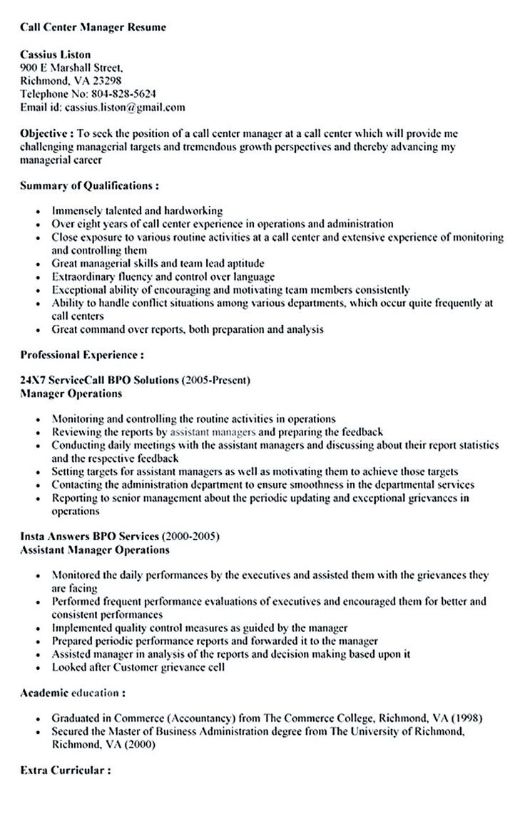 Sample Of Resume Objectives for Call Center Agent Call Center Resume for Professional with Relevant