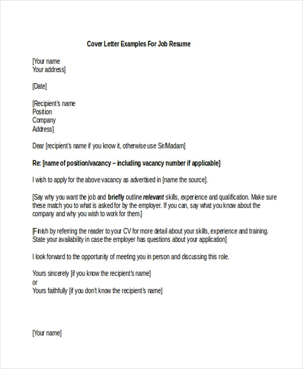 Sample Resume Cover Letter for Teenager Free 8 Sample Resume Cover Letters In Pdf