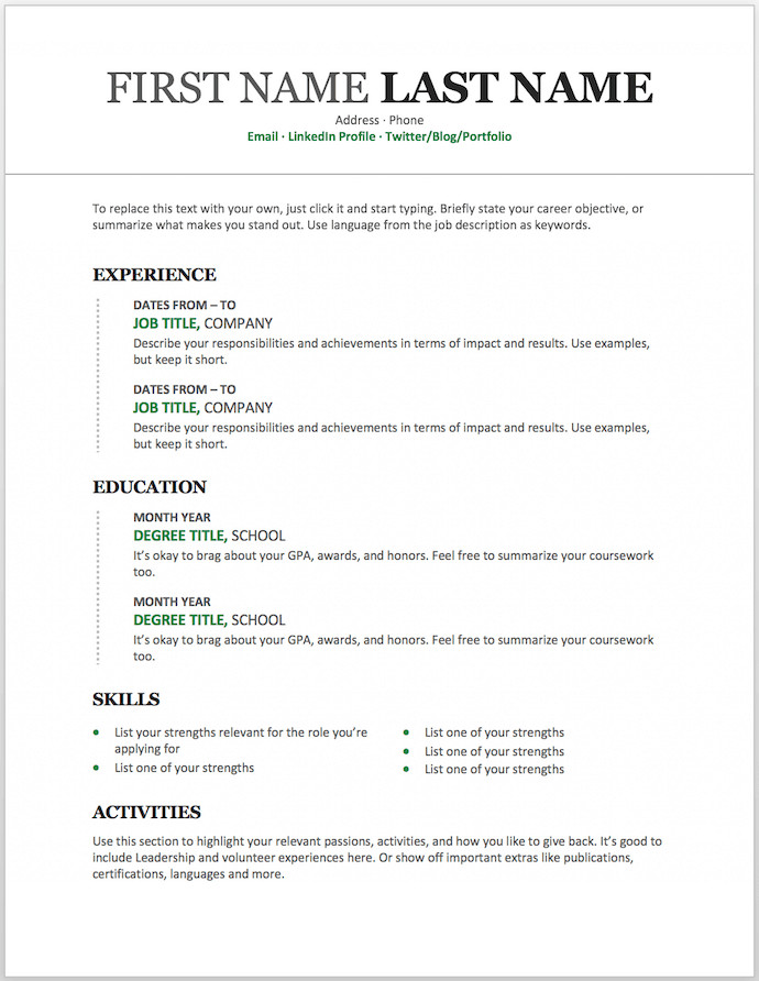 Sample Resume Download In Ms Word 11 Free Resume Templates You Can Customize In Microsoft