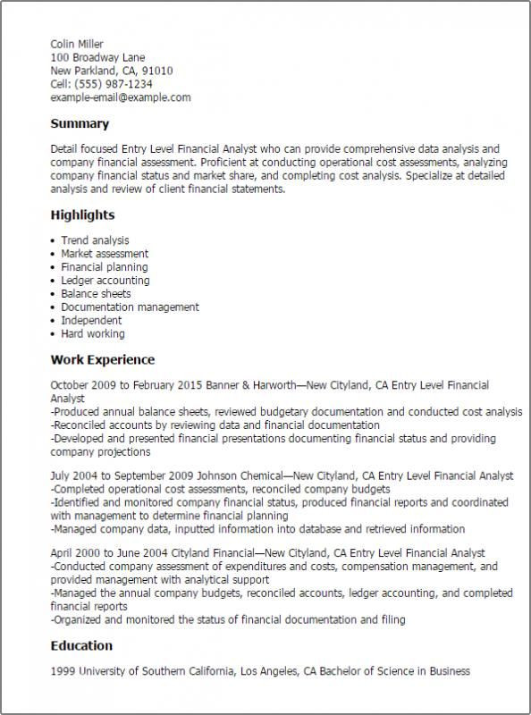 Sample Resume Entry Level Data Analyst Entry Level Data Analyst Resume