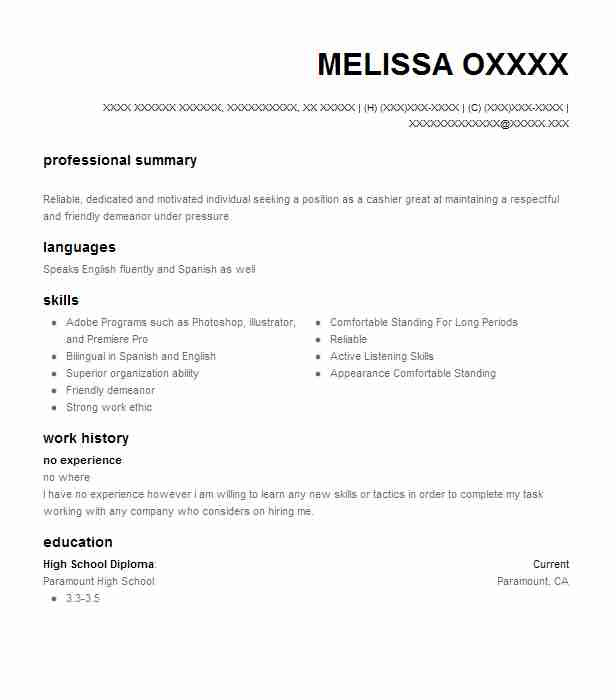 Sample Resume First Job No Experience Beginner Resume Examples for First Time Job with No Experience