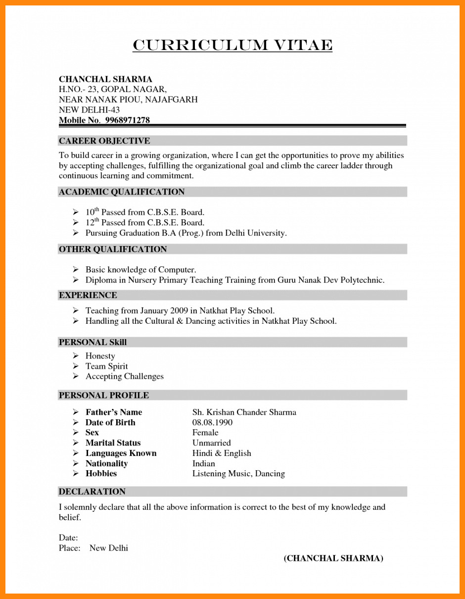 Sample Resume for Ece Engineering Students Resume format for Freshers Engineers Ece Scribd India