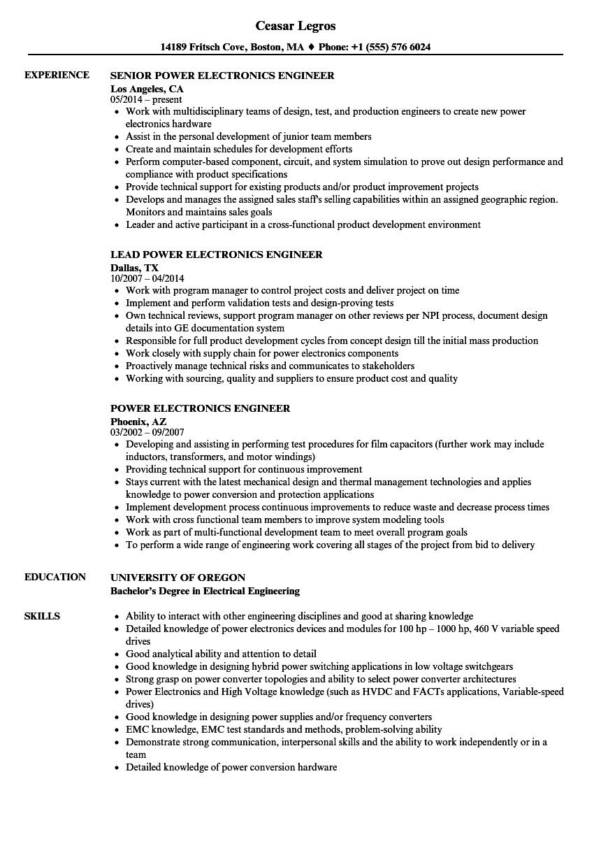 Sample Resume for Electronics and Communication Engineer Experienced Good Resume for Electronics Engineer Electronic Engineer