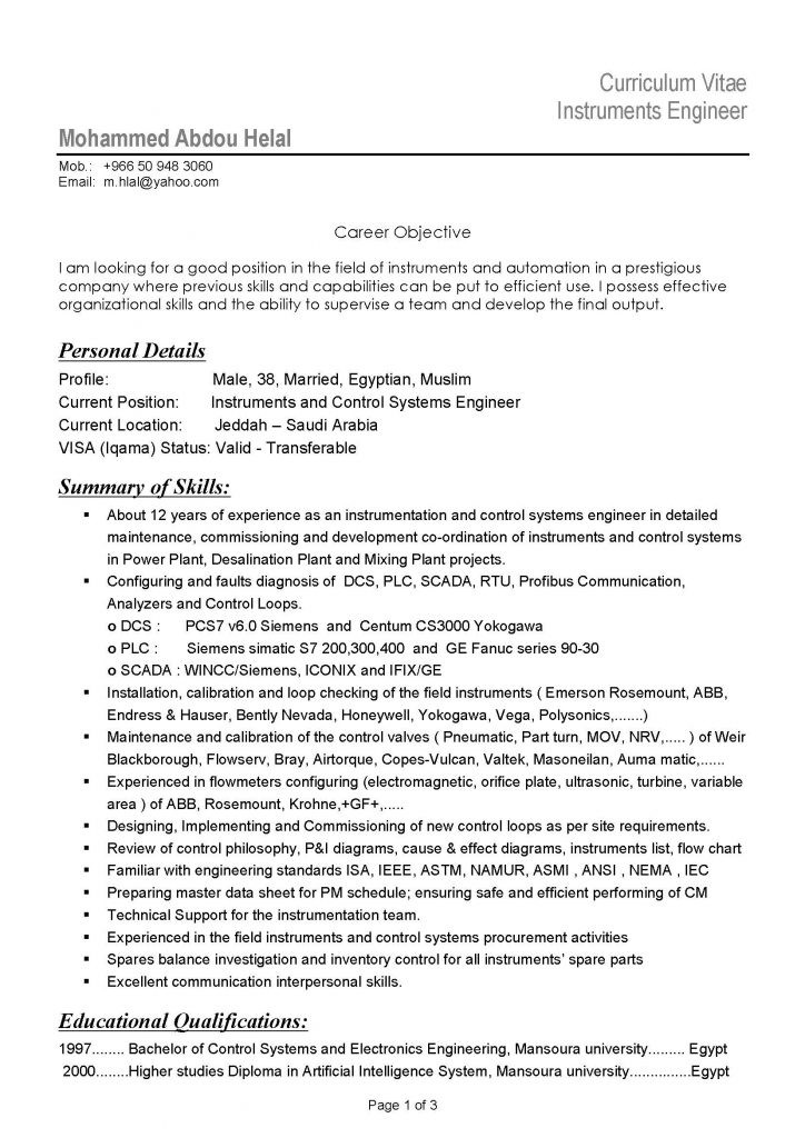Sample Resume for Electronics and Communication Engineer Experienced Pdf Experience Electronics Engineer Resume Pdf format