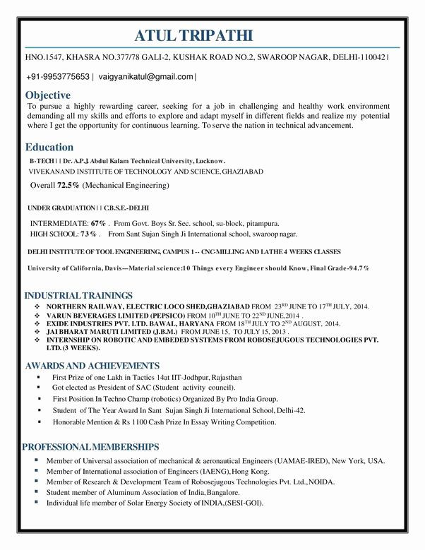 Sample Resume for Engineering Students India Sample Resume for Civil Engineer Fresh Graduate India
