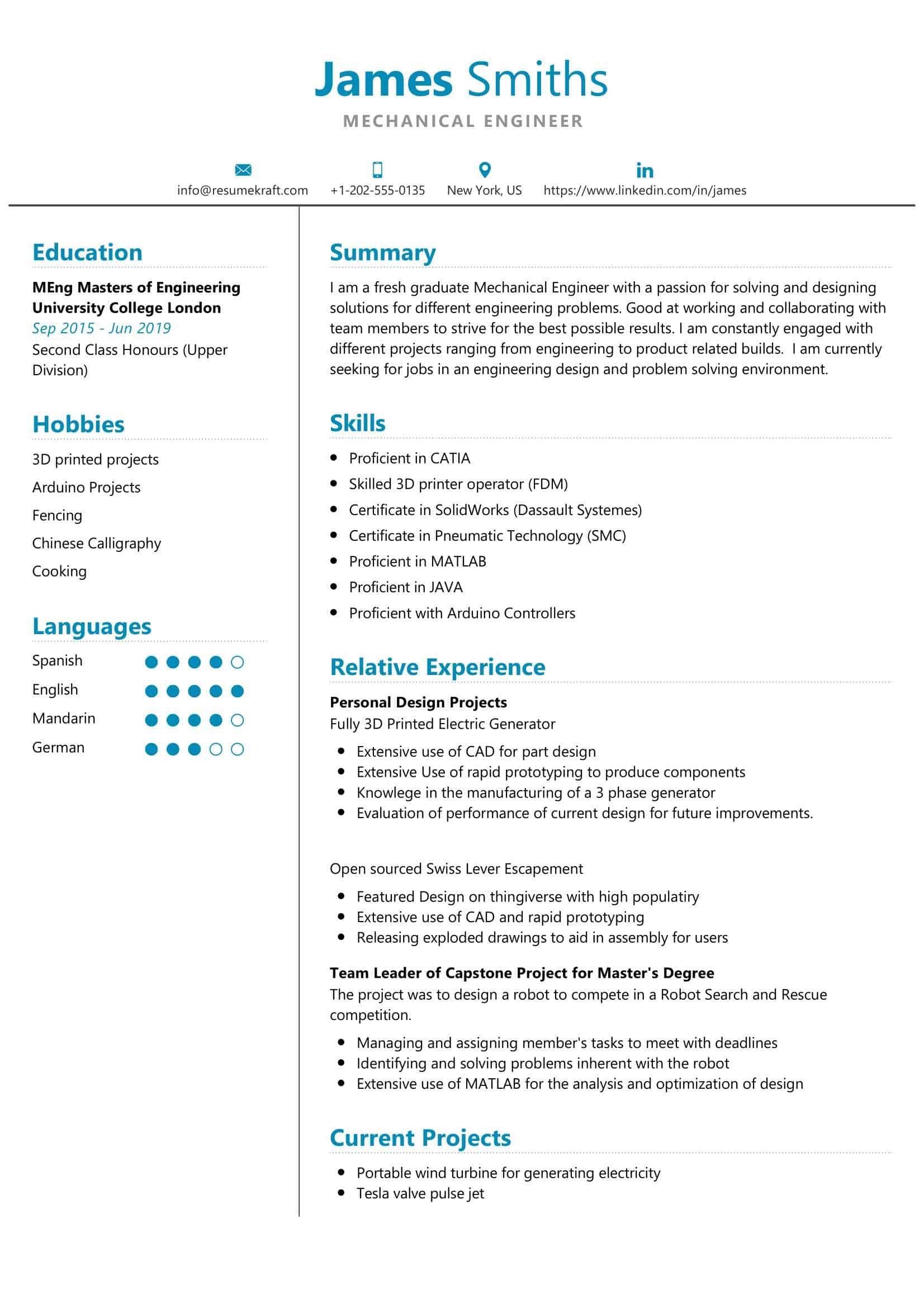 Sample Resume for Engineering Students Pdf Mechanical Engineer Student Resume Resumekraft