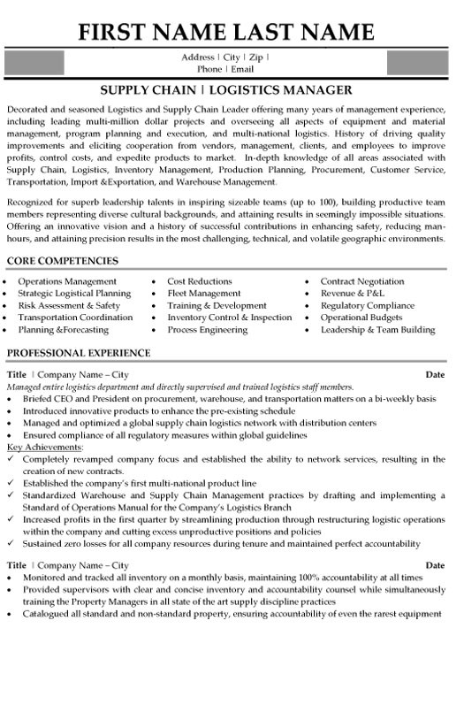 Sample Resume for Logistics and Supply Chain Management Pdf top Supply Chain Resume Templates & Samples