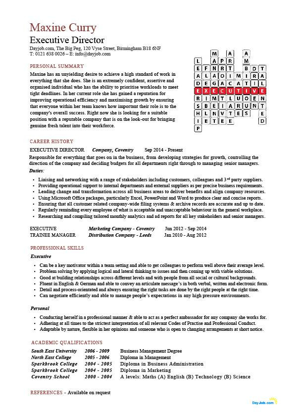 Sample Resume for Managing Director Position Executive Director Resume Management Example Sample