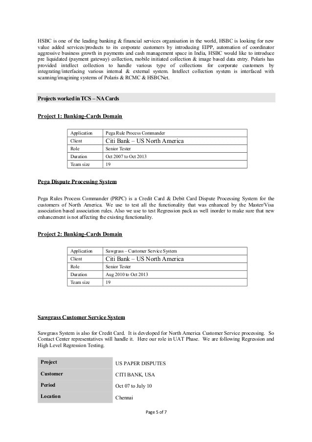 Sample Resume for Manual Testing Banking Domain Manual Testing In Banking Domain