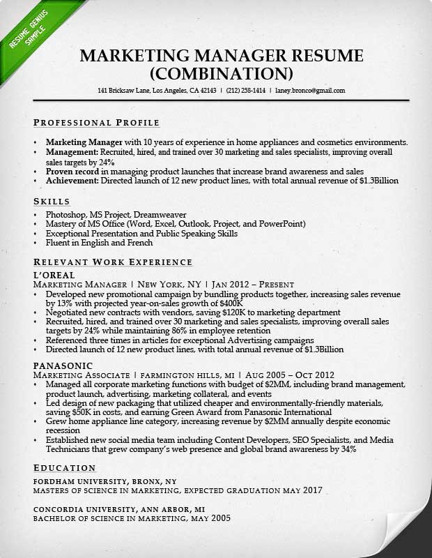 Sample Resume for Marketing Executive Position Marketing Resume Sample