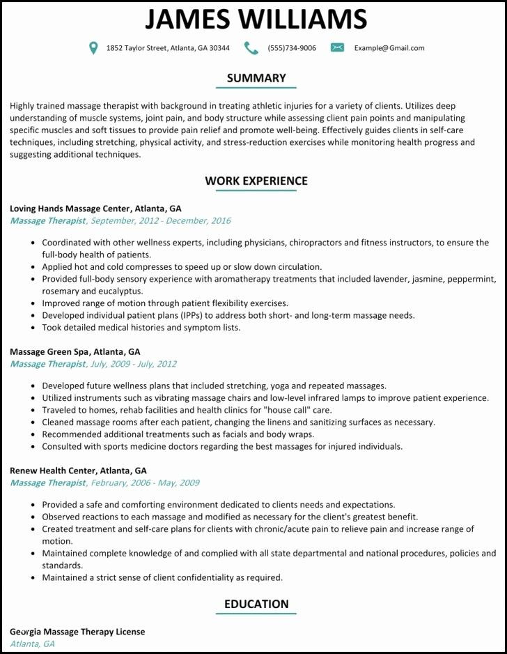Sample Resume for Massage therapist with No Experience Luxury No Experience Medical assistant Resume Example
