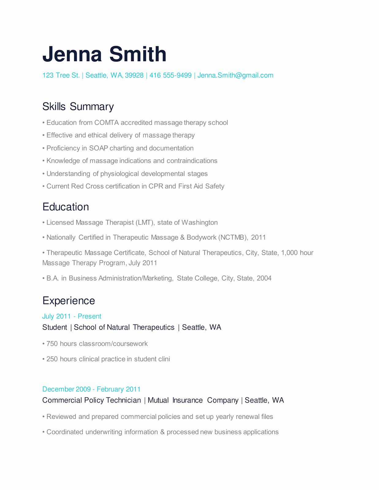 Sample Resume for Massage therapist with No Experience Massage therapy Resume Template Lovely Massage therapist