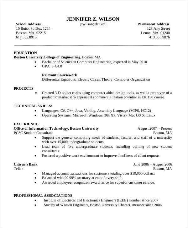 Sample Resume for Masters In Computer Science 12 Puter Science Resume Templates Pdf Doc