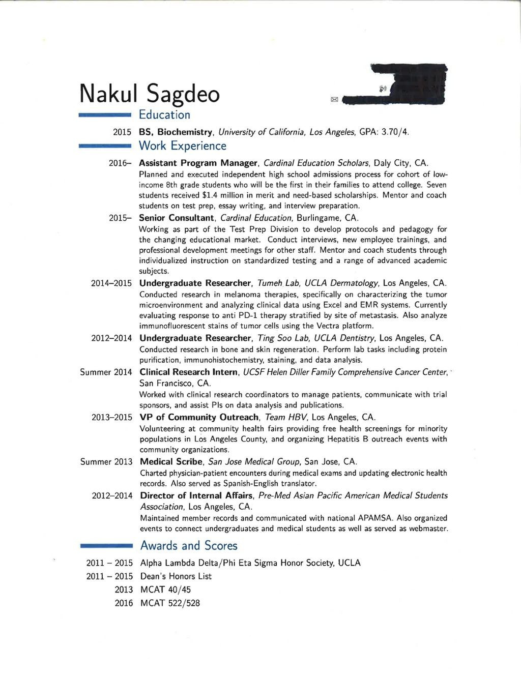 Sample Resume for Medical School Admission Anatomy Of A Strong Med School Application Resume School …