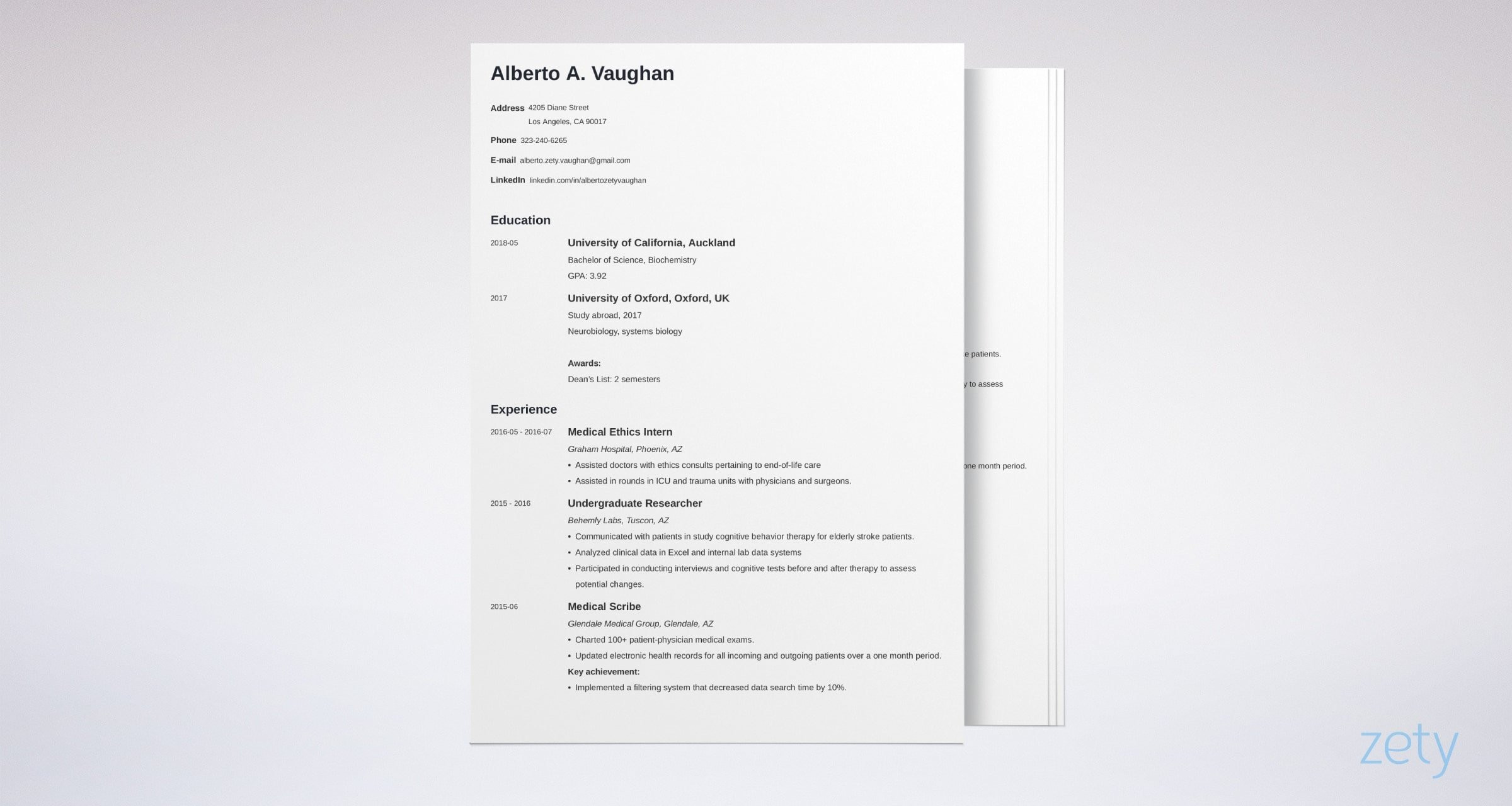 Sample Resume for Medical School Admission Medical Student Cv Example (template & Guide)