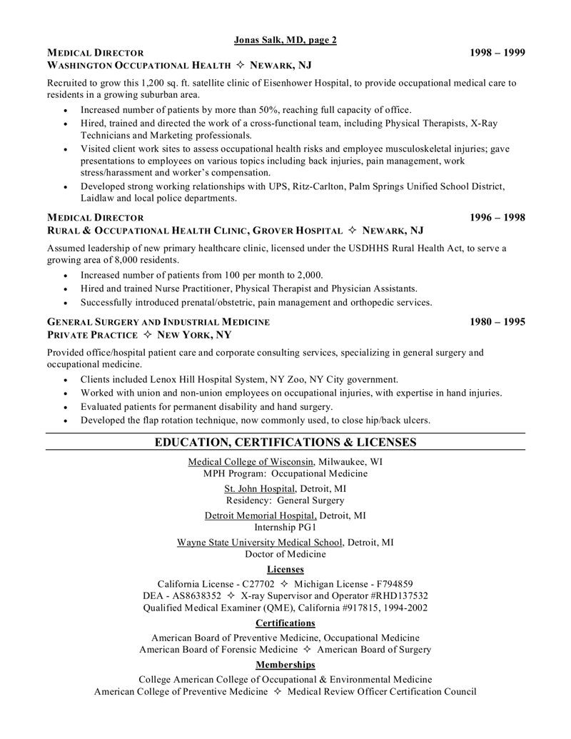 Sample Resume for Medical School Admission Resume for Medical School Application; Medical School Resume