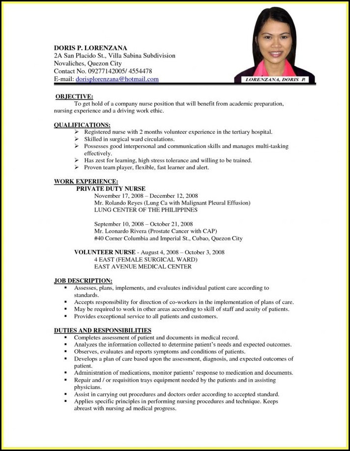 Sample Resume for Nurses with Experience In the Philippines Resume Sample for Nurses without Experience Philippines