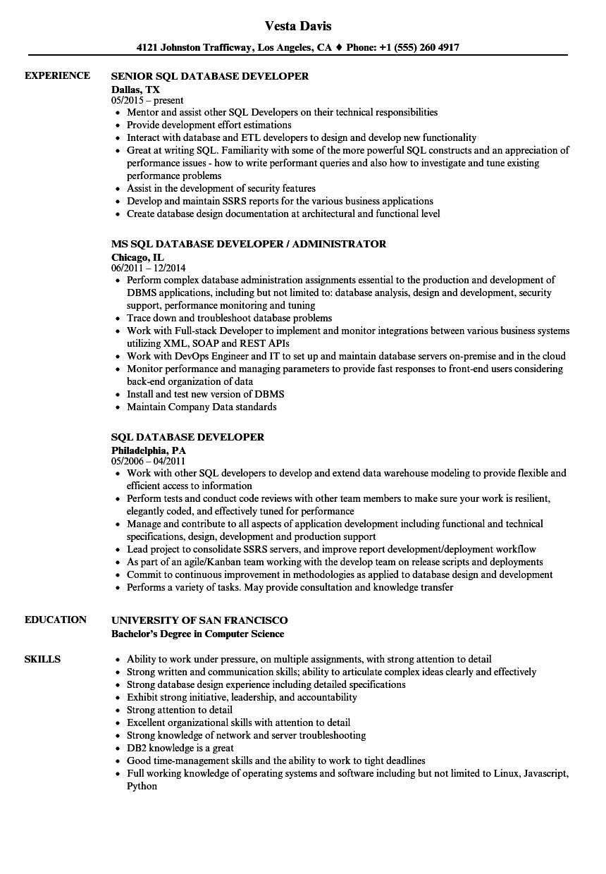 Sample Resume for Sql Developer Fresher Pl Sql Fresher Resume format Best Resume Ideas