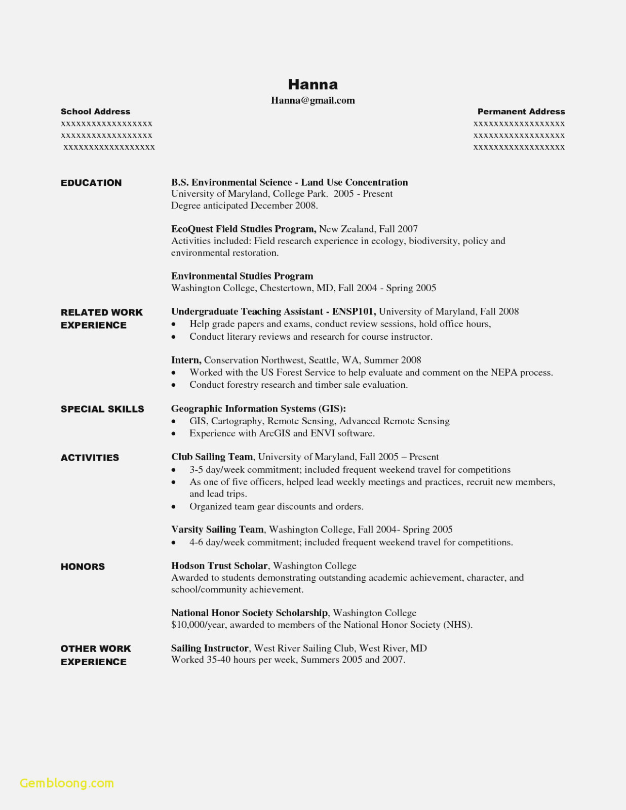 Sample Resume for Student Seeking Internship Resume for College Student Seeking Internship Resume