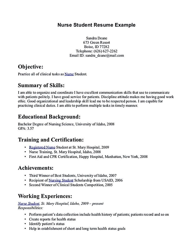 Sample Resume Nursing Student No Experience Nursing Student Resume Must Contains Relevant Skills, Experience …