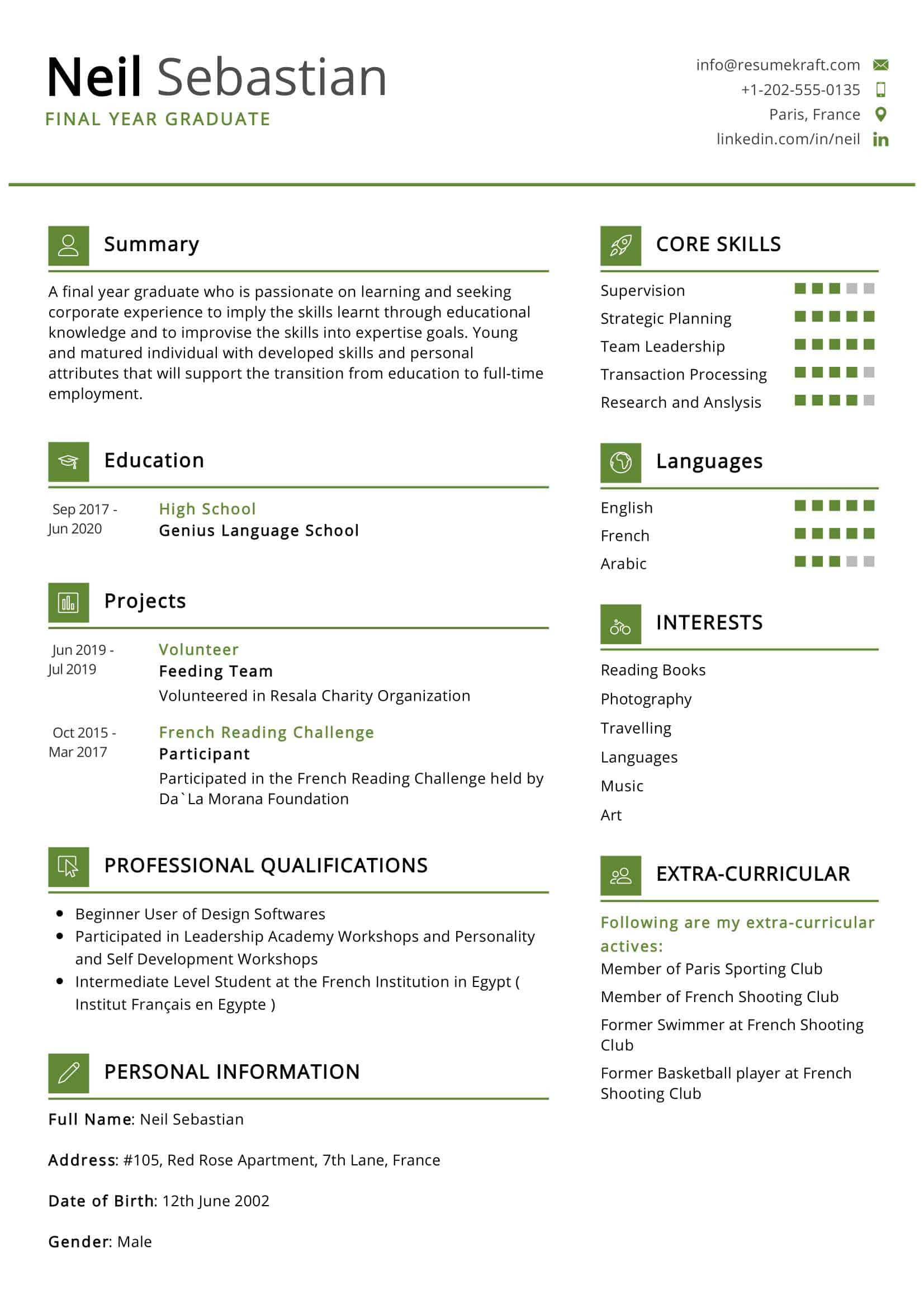 Sample Summary for Resume for Freshers Fresher Resume Example 2021 Resumekraft