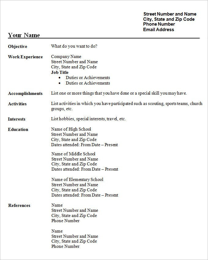 Simple Sample Resume format for Students 24 Student Resume Templates Pdf Doc