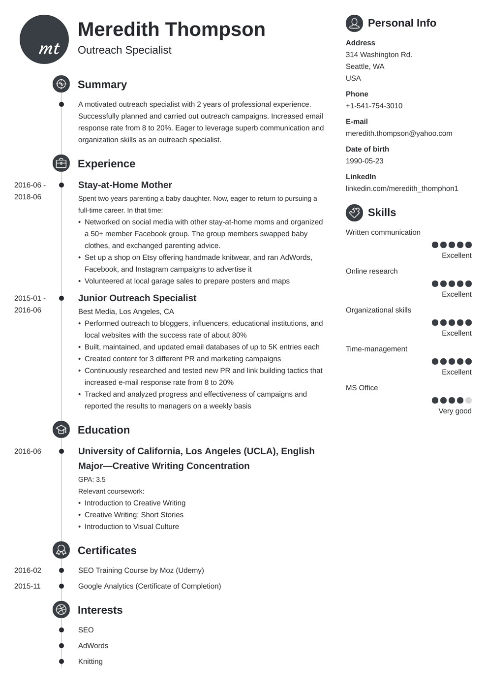 Stay at Home Parent Resume Sample Stay at Home Mom Resume Example & Job Description Tips