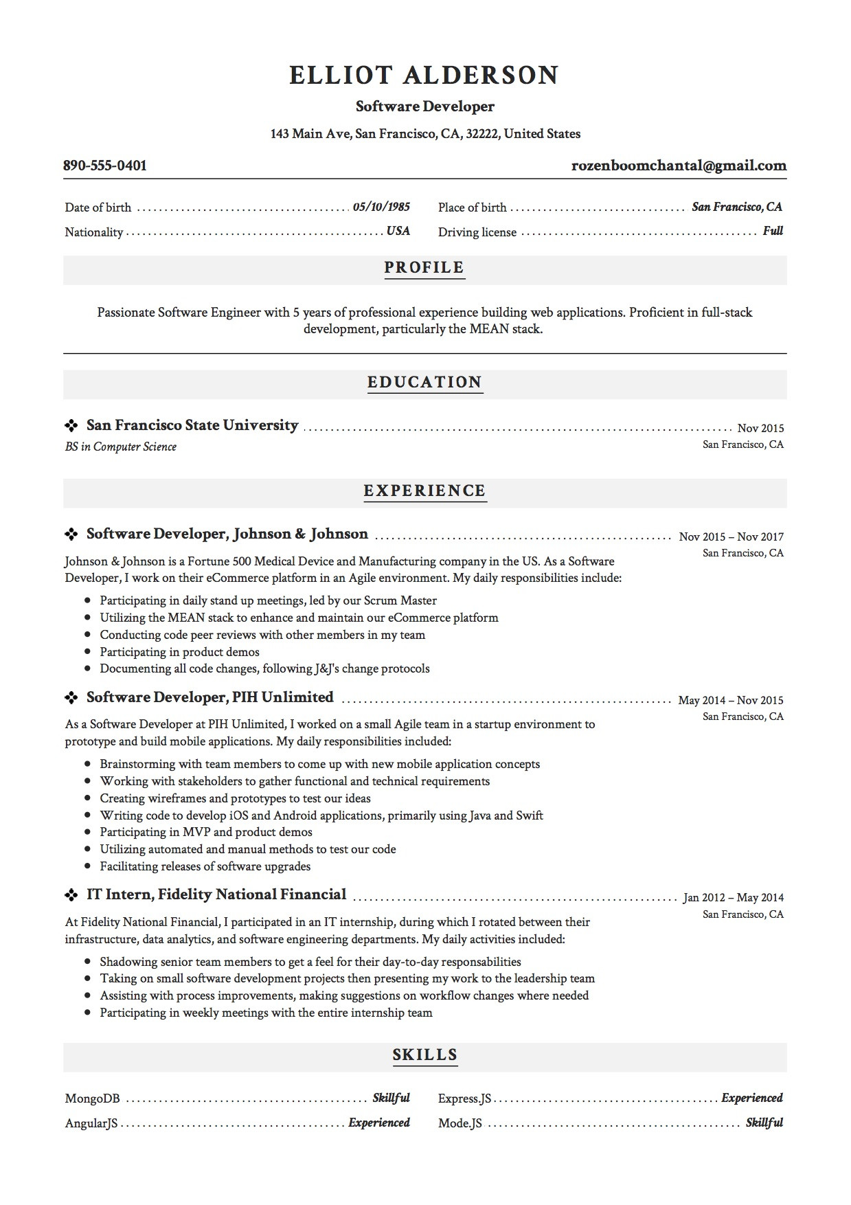 System Administrator Sample Resume 3 Years Experience Sample Resume for software Engineer with 3 Years