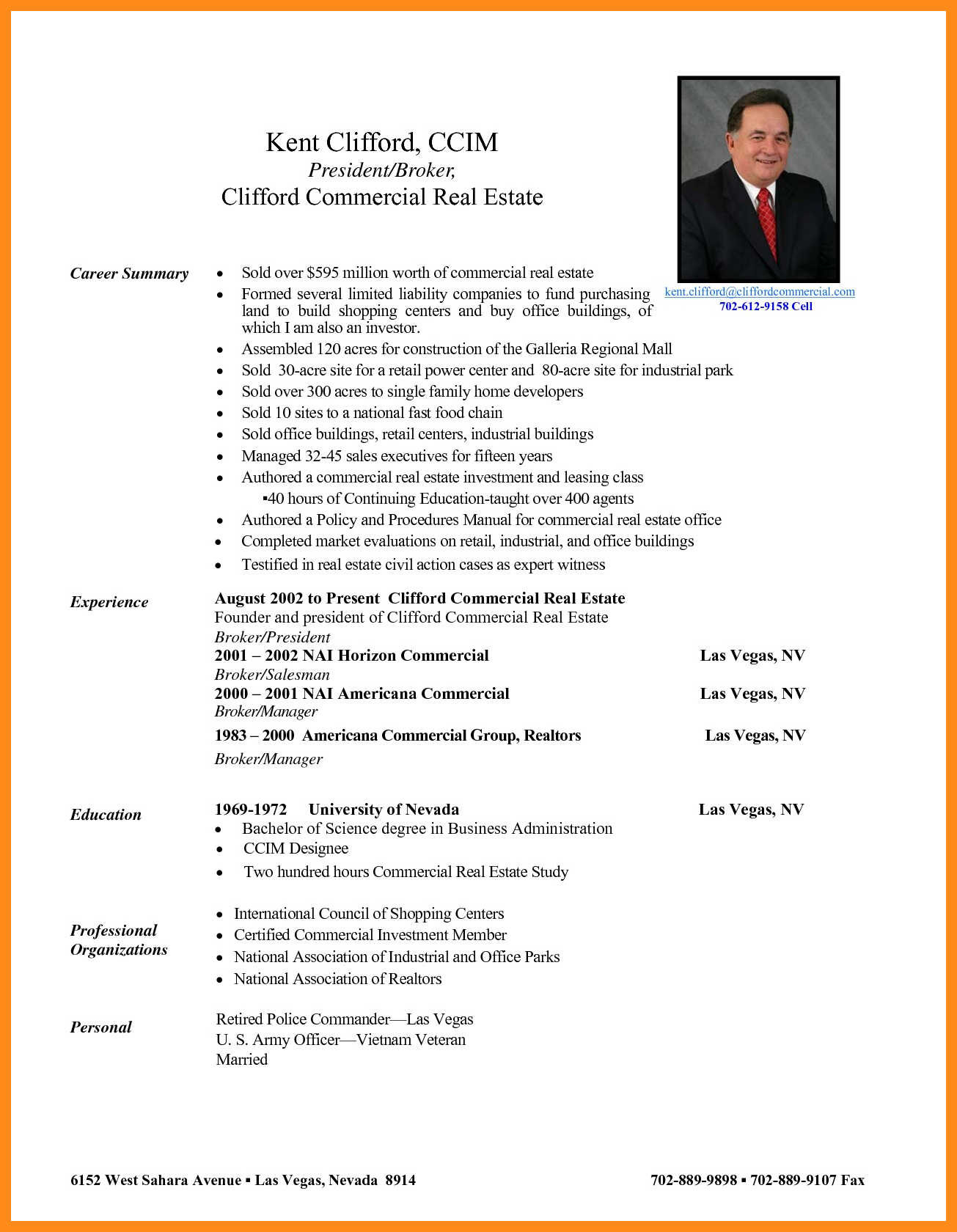 Commercial Real Estate Broker Resume Sample Commercial Real Estate Broker Cv October 2021