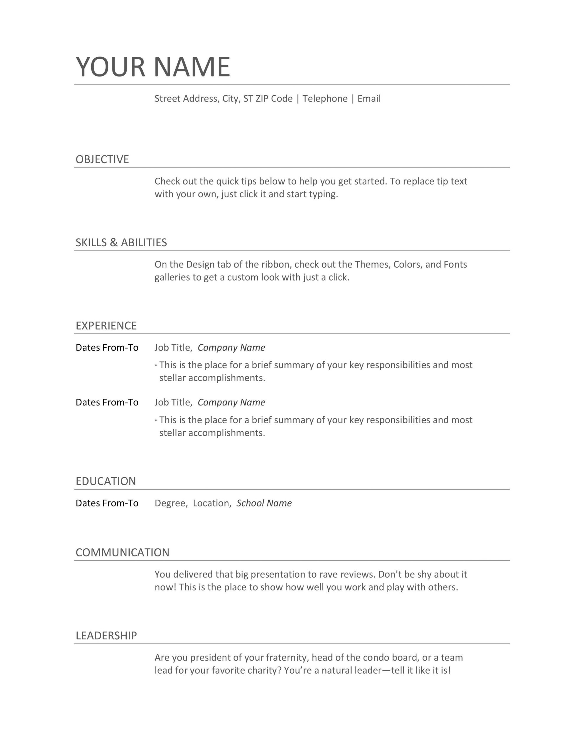 Help with Writing A Resume Sample formats Of Resume Examples and Sample Resume formats for Freshers