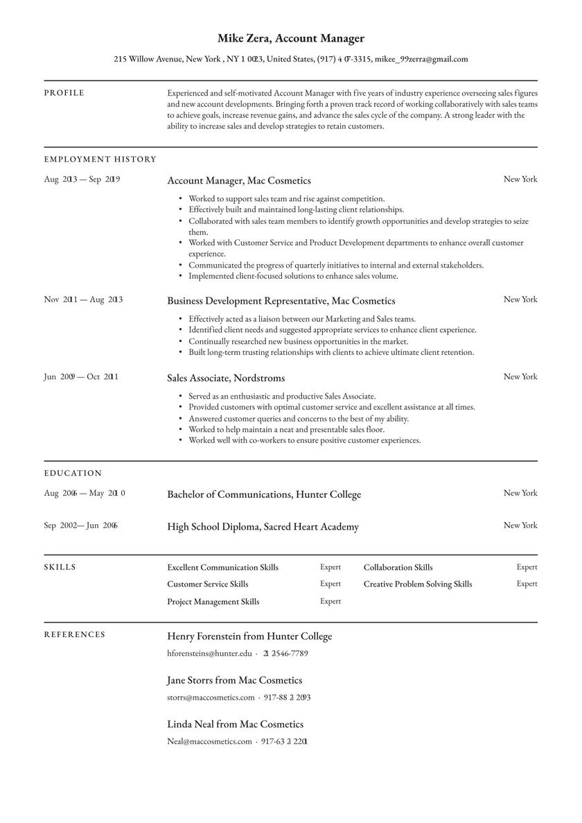 Inside Sales Account Manager Resume Sample Account Manager Resume Examples & Writing Tips 2021 (free Guide)