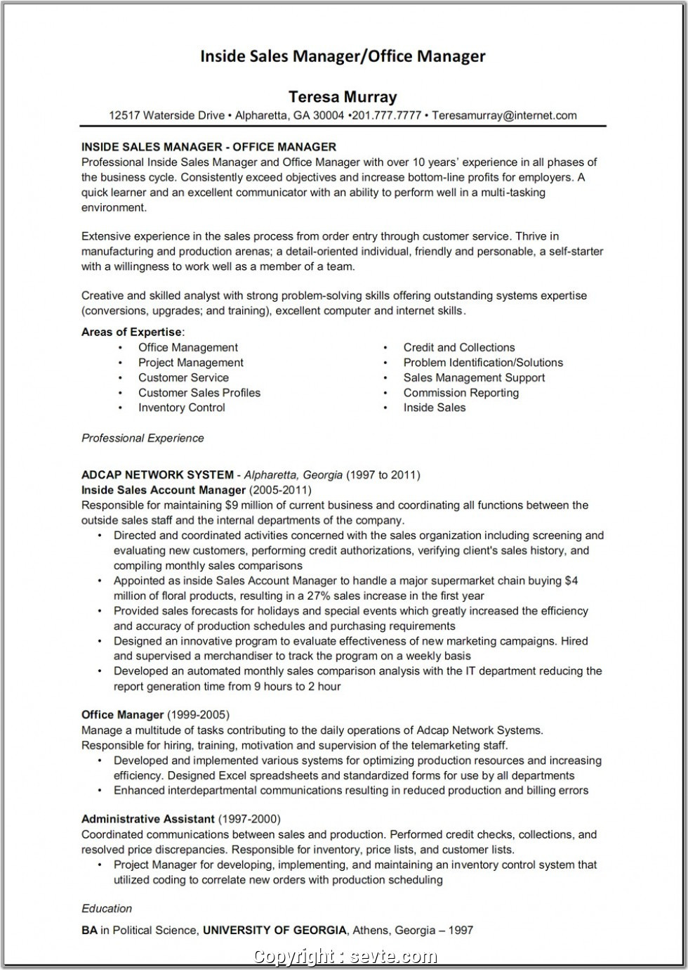Inside Sales Account Manager Resume Sample Inside Sales Administrator Resume September 2021