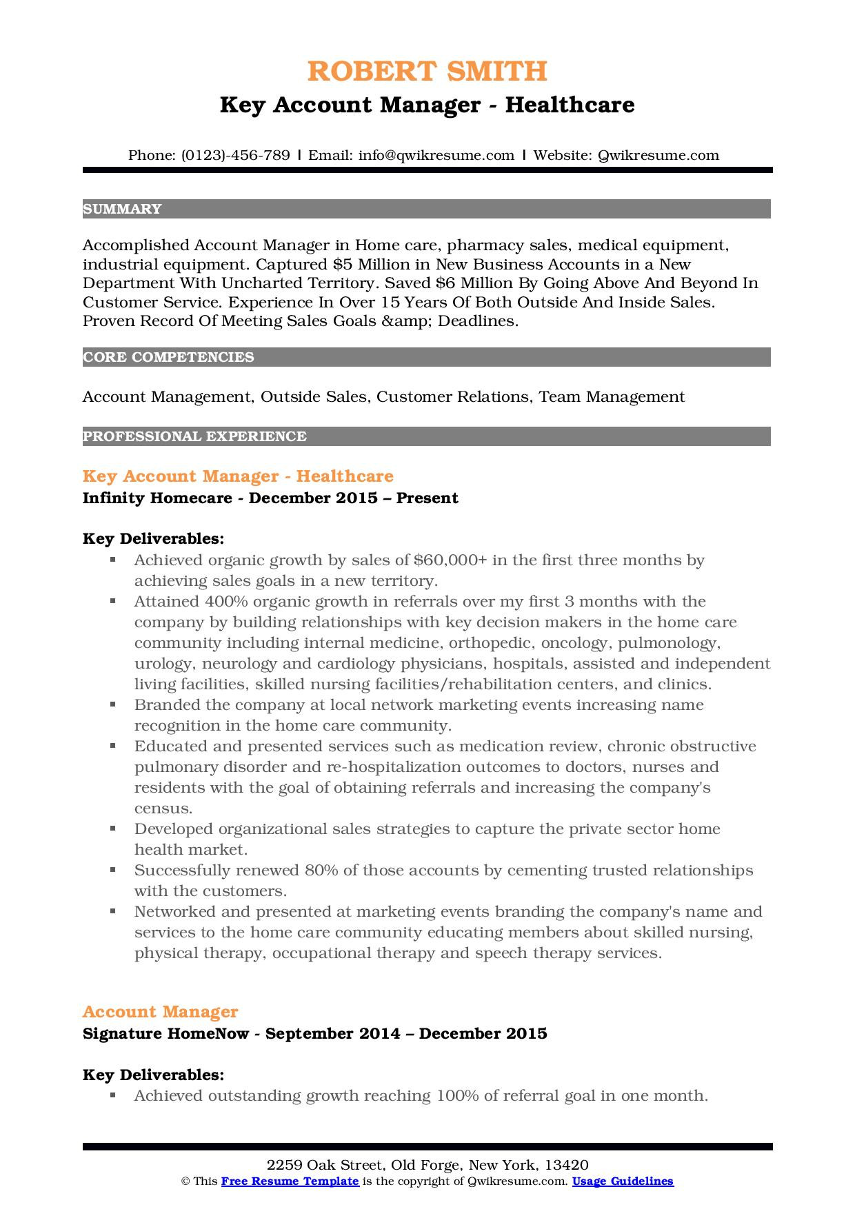 Inside Sales Account Manager Resume Sample Looking for A Great Account Manager Resume? Here You are!