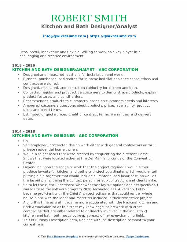 Kitchen and Bath Designer Resume Sample Kitchen and Bath Designer Resume Samples