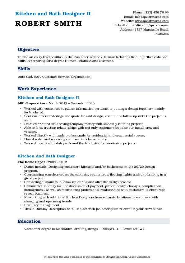 Kitchen and Bath Designer Resume Sample Kitchen and Bath Designer Resume Samples
