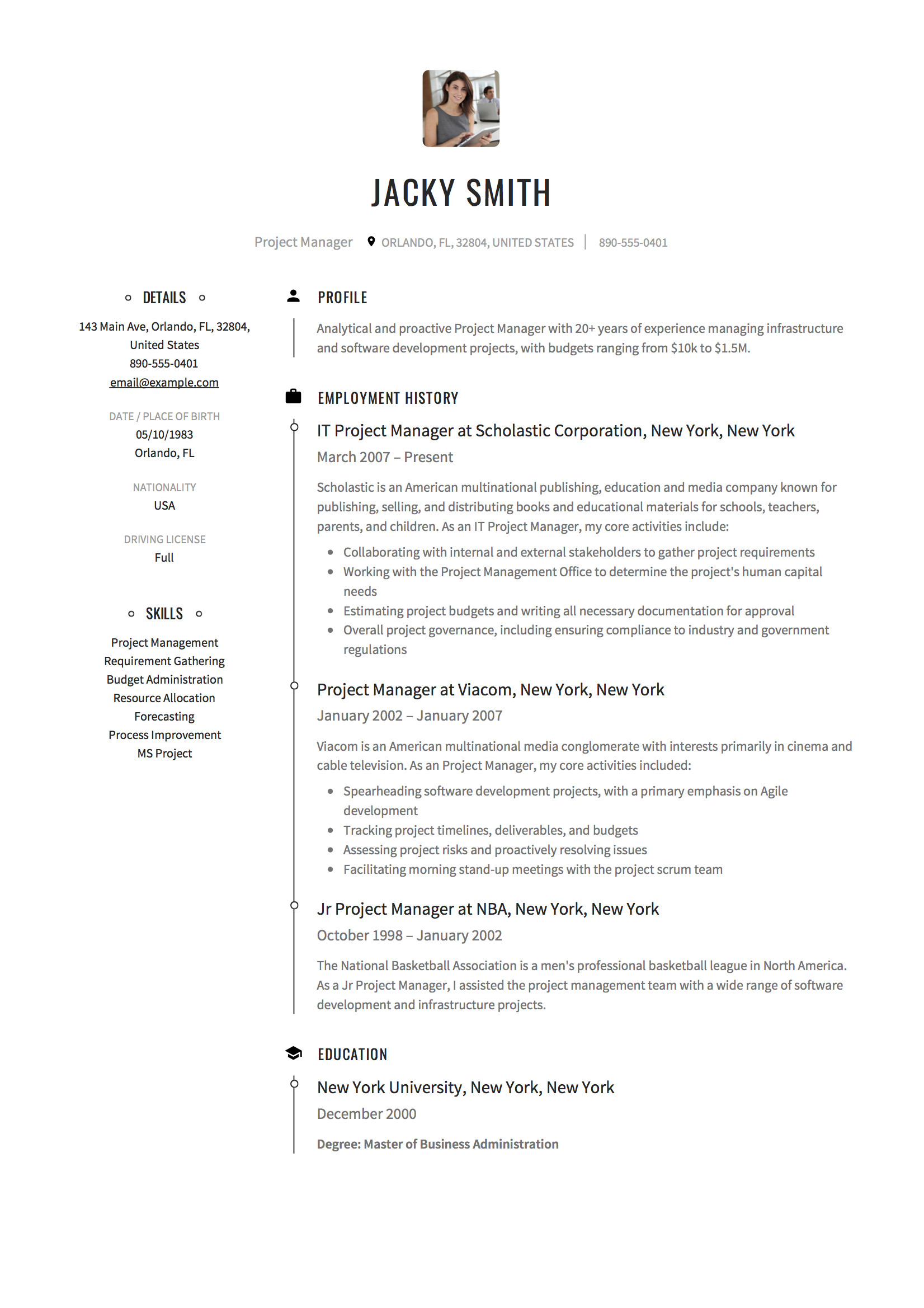 Project Manager Resume Sample Doc India Project Manager Resume & Full Guide