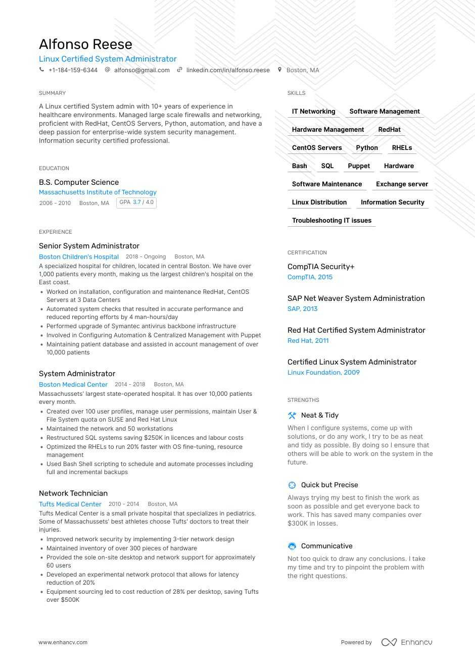 Red Hat Linux Administrator Sample Resume System Administrator Resume: 4 Sys Admin Resume Examples & Guide