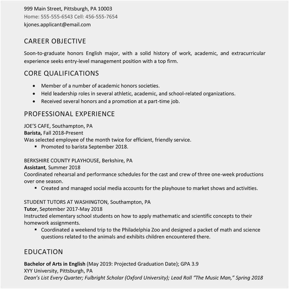 Resume Objective Sample for Summer Job Sample Resume for High School Student Applying for A Job – Good …