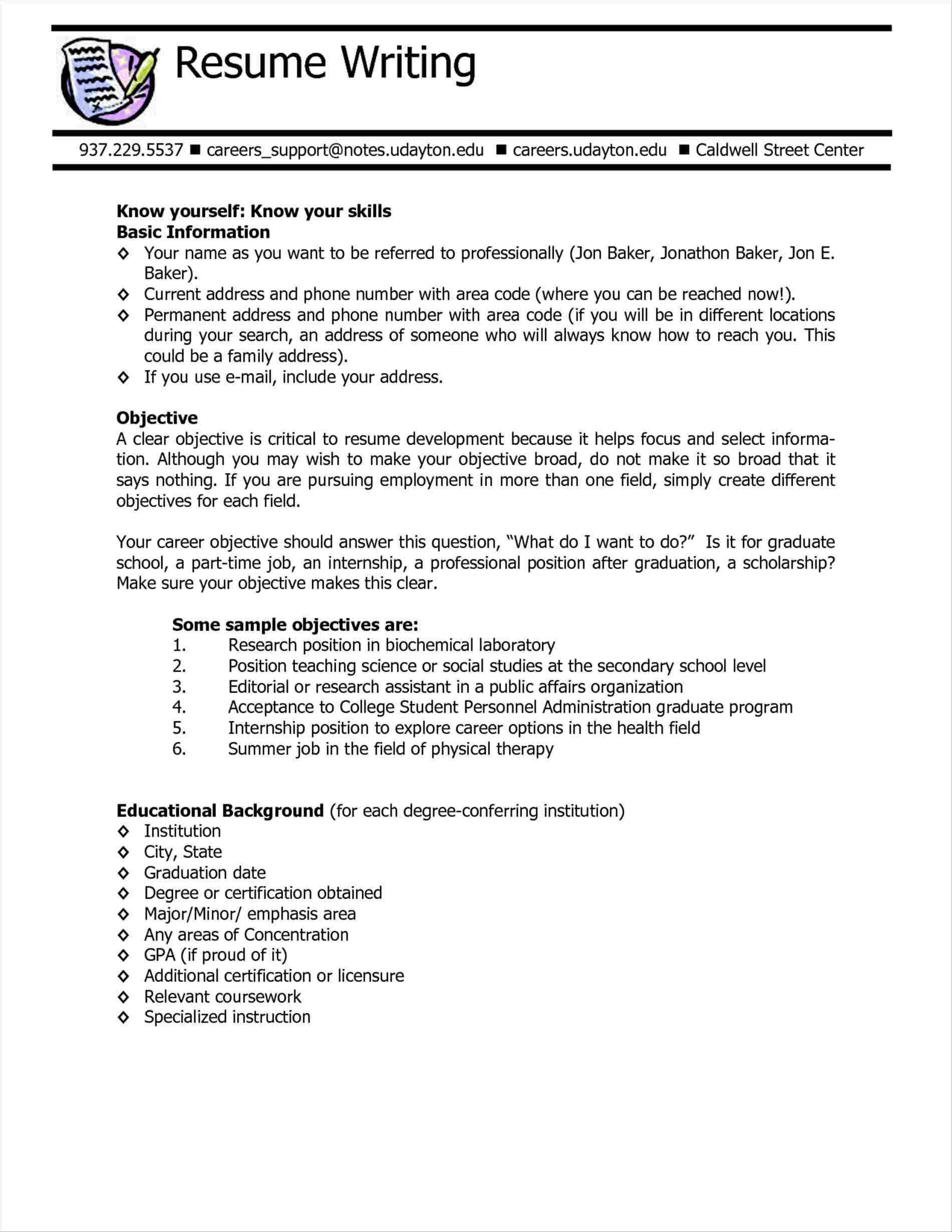 Resume Objective Sample for Summer Job Student Part Time Resume Sample – Good Resume Examples