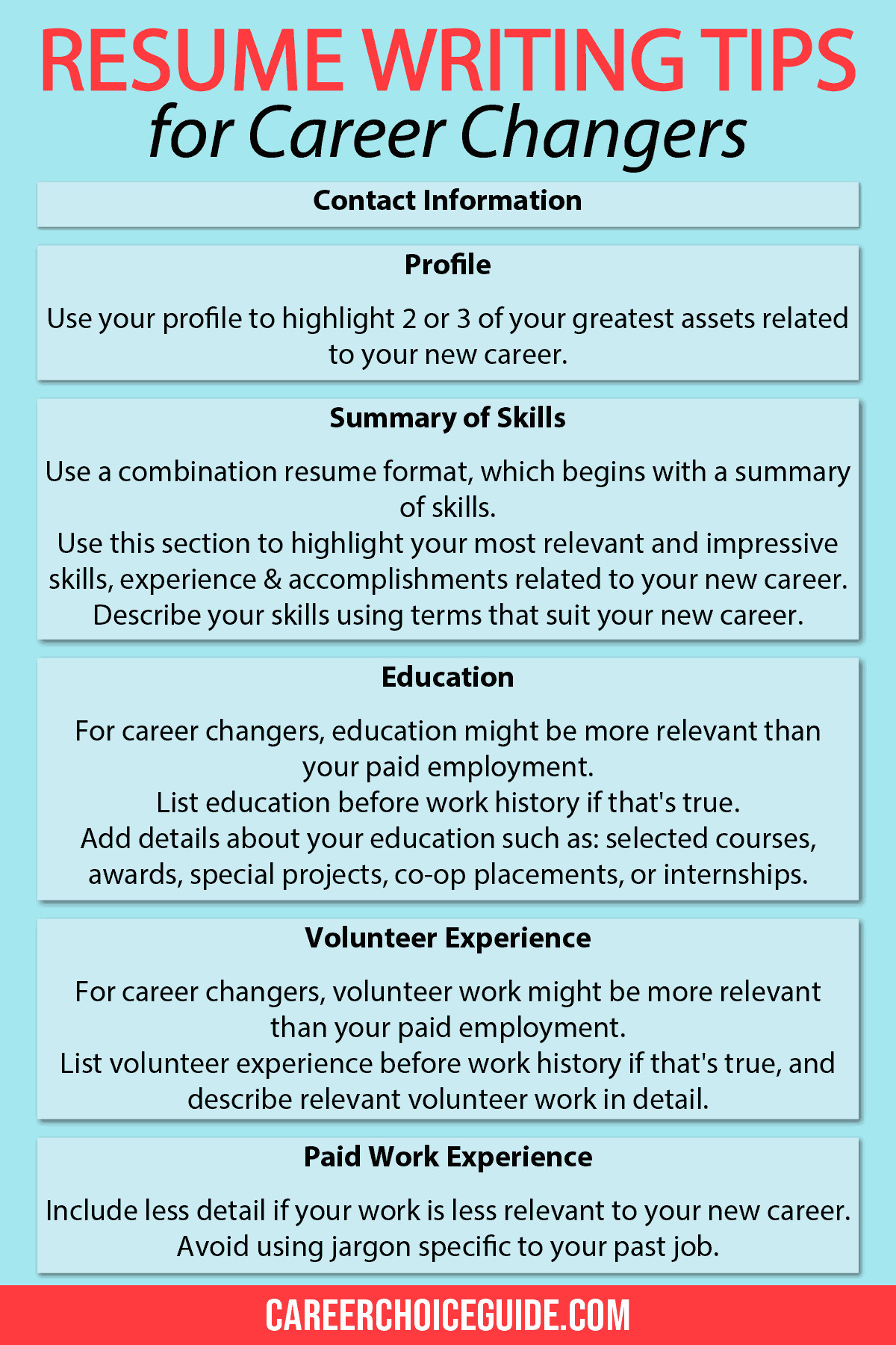 Sample Combination Resume for Career Change Career Change Resume Sample and Tips