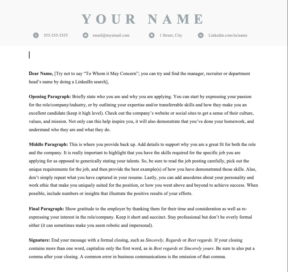 Sample Cover Letter for Resume Canada Canadian Resume & Cover Letter format Tips & Templates